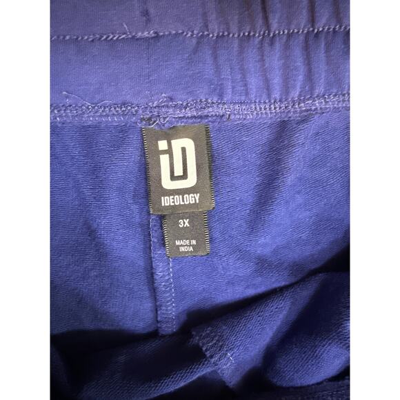 ID Ideology Plus Size Comfort Flow High Rise Shorts Bright TARTAN BLUE  3X - Picture 7 of 8